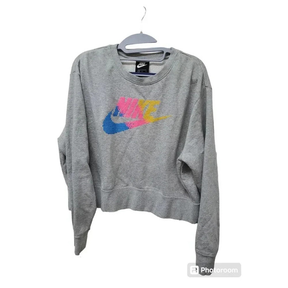 Nike Women's Plus Size Sportswear Fleece Crewneck Sweatshirt Gray Size  L - Picture 3 of 7